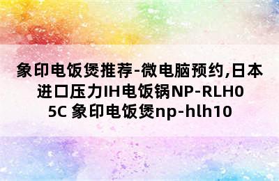 象印电饭煲推荐-微电脑预约,日本进口压力IH电饭锅NP-RLH05C 象印电饭煲np-hlh10